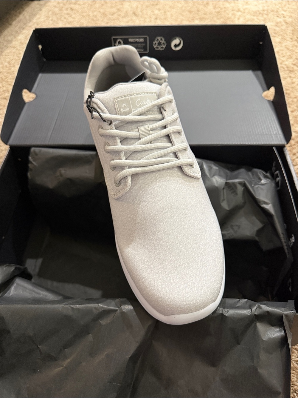 Cuater by Travis Matthew Light Gray Knit Low-Top Sneaker